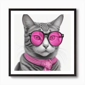 Cat In Sunglasses Art Print