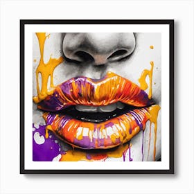 Abstract Of A Woman'S Lips Art Print