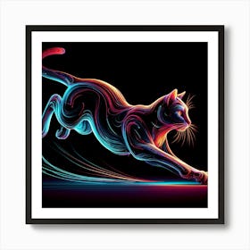 Neon Cat 1 Art Print