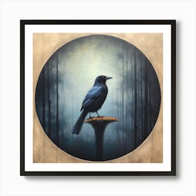 Crow in Circle Art Print