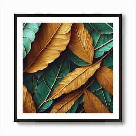 Tropical Leaves Wallpaper Art Print