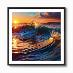 Sunset In The Ocean Art Print