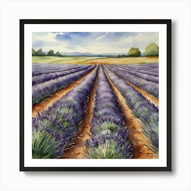 Lavender Field 1 Art Print