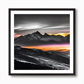 Sunrise In The Mountains 6 Art Print