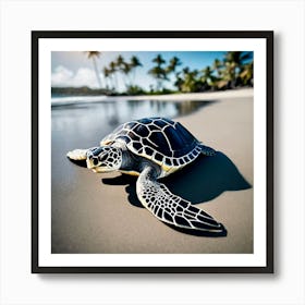 Turtle On The Beach 4 Art Print