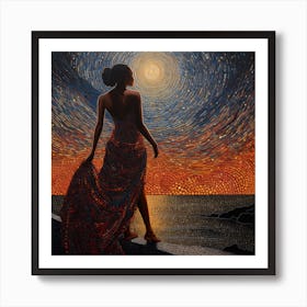 Woman On The Beach 2 Art Print