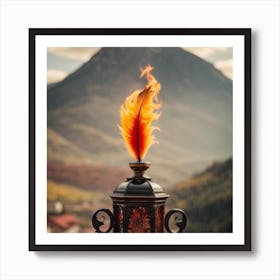 Flaming Feather Art Print