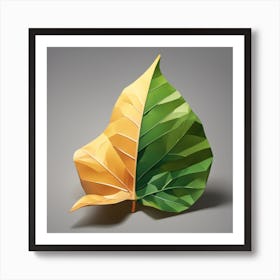 Leaf yellow and green Art Print