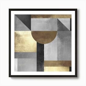 Gold and metal geometry 5 Art Print