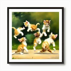 Kittens Playing Art Print