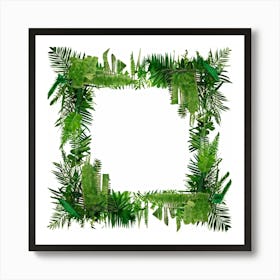 Frame With Tropical Leaves Art Print