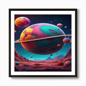 Planets In Space Art Print