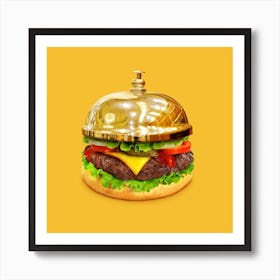 Burger Calling Square Art Print