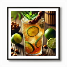 A Beautifully Presented Tamarind Lime Cooler, Serv Art Print