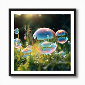 Bubbles In The Grass 1 Art Print