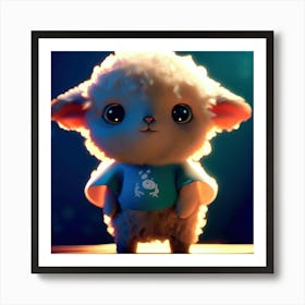 Cute Lamb With A T Shirt Art Print