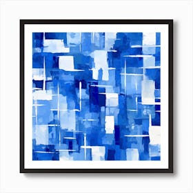 Abstract Blue Painting Art Print