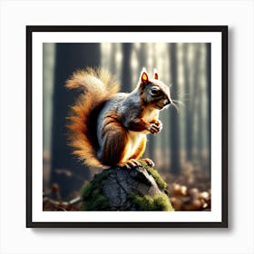 Squirrel In The Forest 262 Art Print