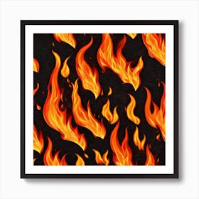 Realistic Fire Flat Surface For Background Use (24) Art Print