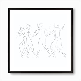 Dancers Line Art 1 Art Print
