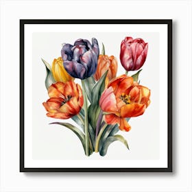 Watercolor Tulips 6 Art Print