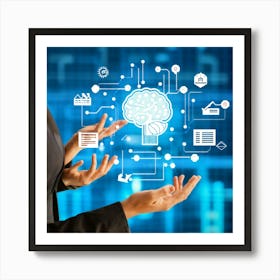 An Ultra Clear Digital Render Of A Cyber Security Concept Icon Fusing Business Brain Development (3) Art Print