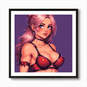 Sexy Pixel Girl 2 Art Print