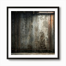 A Seasoned Concrete Wall Enduring The Test Of Time Under The Weight Of Distressed Textures Reveals (5) Art Print