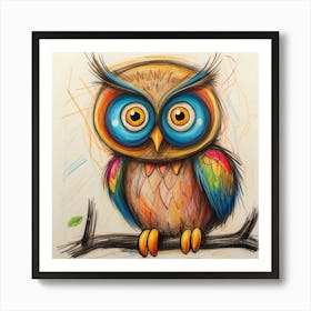 Colorful Owl 6 Art Print