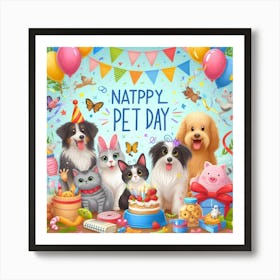 Happy Pet Day 1 Art Print