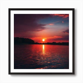 Sunset Over The Lake 21 Art Print