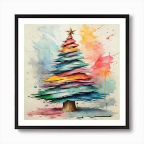 Christmas Tree Painting Art Print