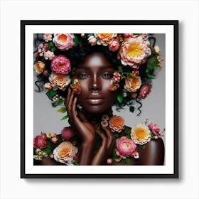 Flowers Woman Art Print