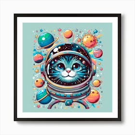 Cat In Space 2 Art Print