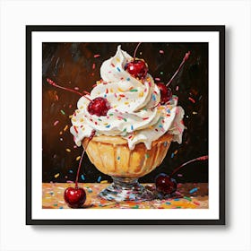 Ice Cream Sundae Art Art Print