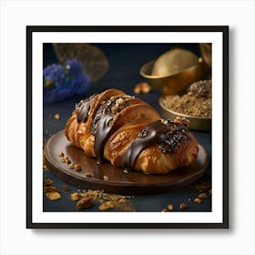 Croissant With Chocolate And Nuts Art Print