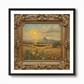 Sunset In The Meadow Art Print