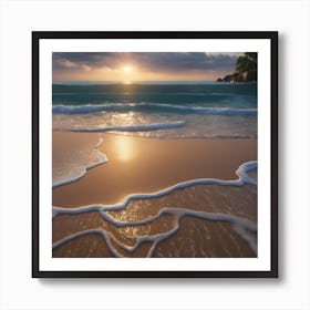 Sunset On The Beach Art Print