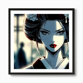 Geisha Creative Illustration Artwork 34 Art Print