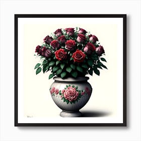 Roses In A Vase 5 Art Print