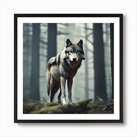 Wolf In The Forest 71 Art Print