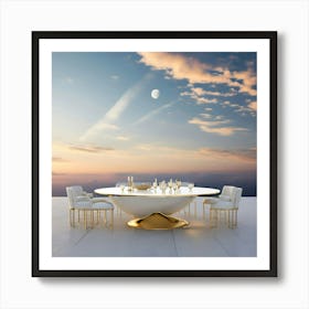 Dining Table In The Sky Art Print