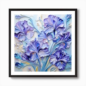 Blue Irises 1 Art Print