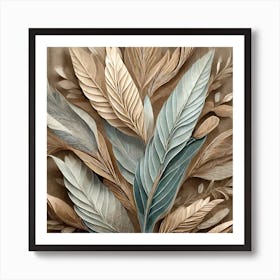 Firefly Beautiful Modern Detailed Botanical Rustic Wood Background Of Sage Herb And Indian Feathers (2) Art Print