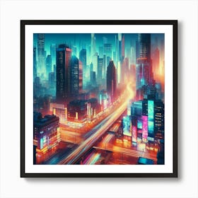 Futuristic Cityscape Art Print