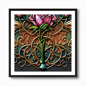 Picture of medieval stained glass windows 7 Art Print