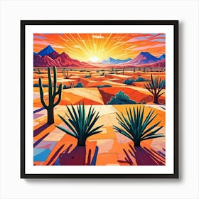 Sunset In The Desert Art Print