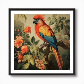 Parrot On A Branch 1 Art Print