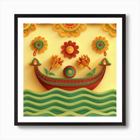 Onam Inspired Banner Texture With Rangoli Design 1718403145 2 Art Print