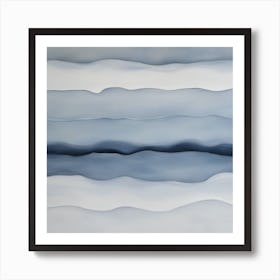 Abstract 'Blue Wave' 2 Art Print